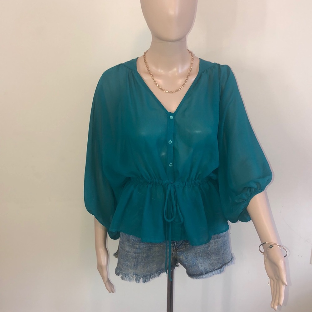H&M’s Sheer Teal Blouse